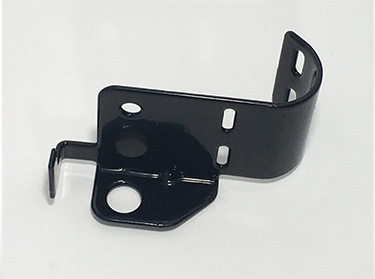 Detail view of a metal subassembly with welded and fastened components
