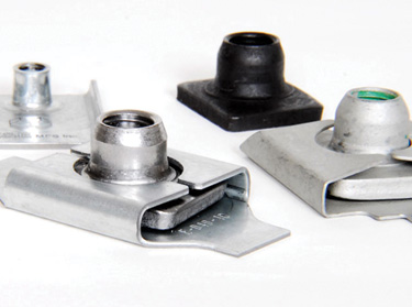 Detail view of custom metal fastener components