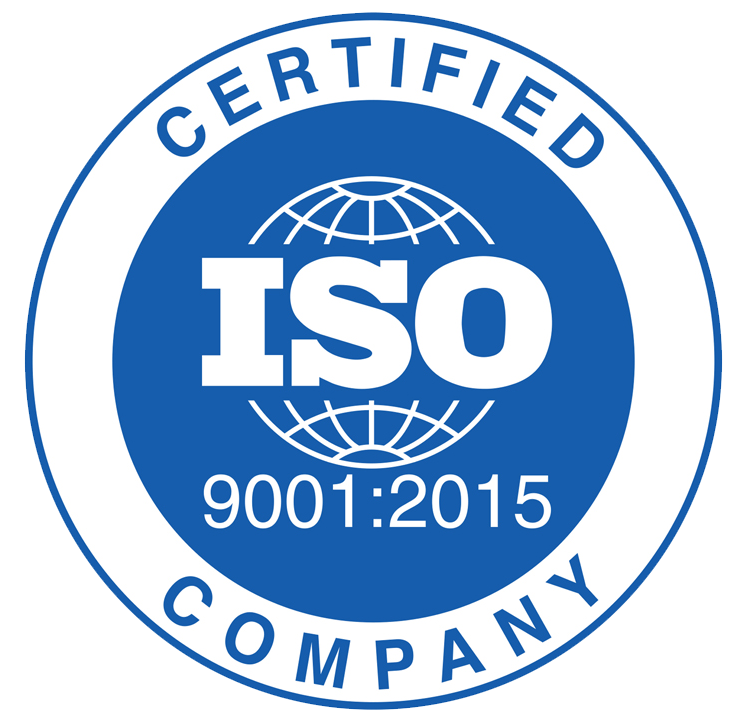 ISO 9001:2015 certified quality management system logo